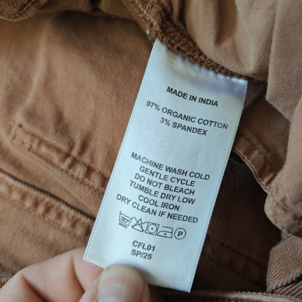 QUINCE Women Cropped Pants 12 Rust Organic Cotton Twill Minimalist LB49339-CFL01 - Picture 6 of 15